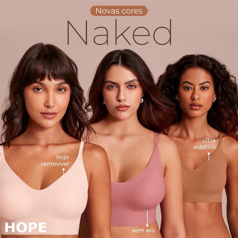 Sutiã Top Com Bojo Removível Naked 