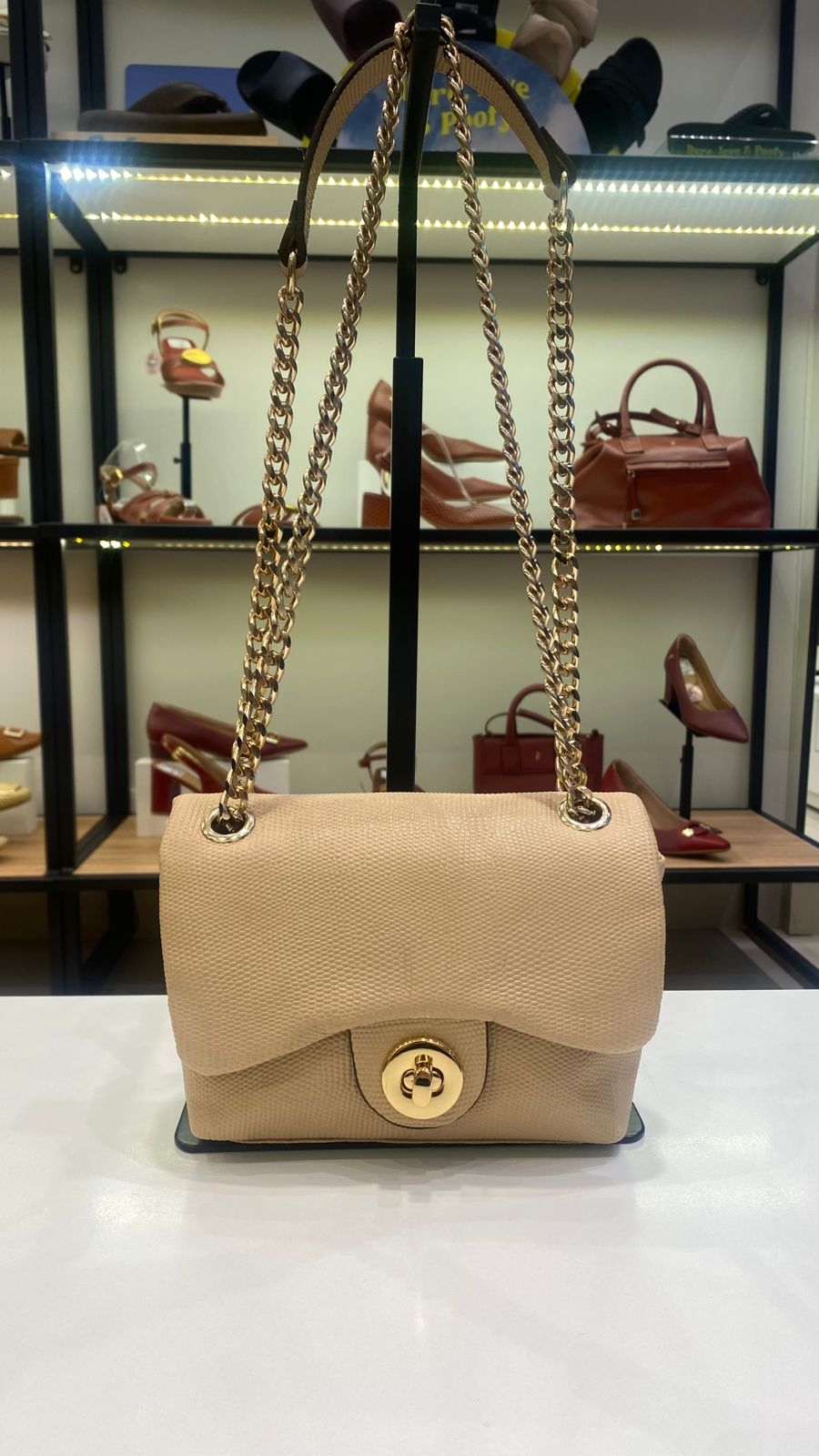 Bolsa tiracolo lizard blush